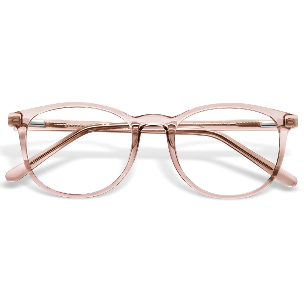 BEALER Round Screen Glasses BL9001 B2, Flesh Pink