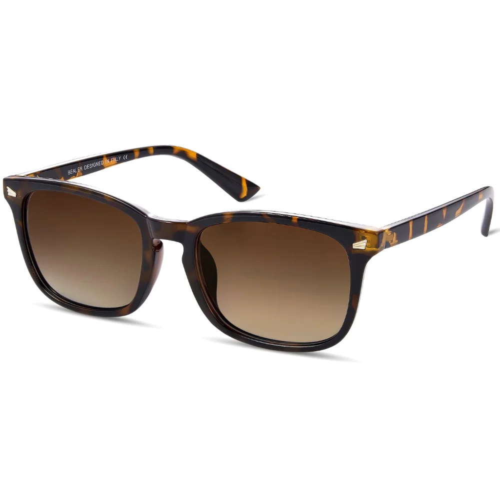 BEALER Retro Rectangle C6, Brown Tortoise / Gradient Brown