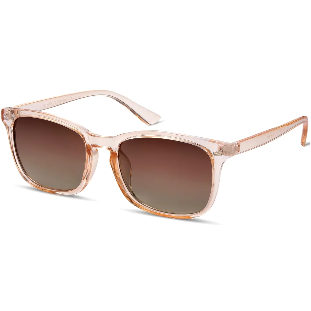 BEALER Retro Rectangle C3, Clear Brown / Gradient Brown